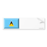 Saint Lucia Flag Jewel Bumper Stickers