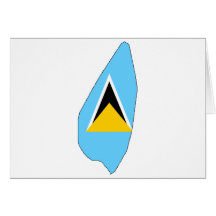 Saint Lucia flag map Cards