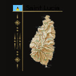 Saint Lucia Flag + Map T-Shirt