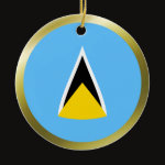 Saint Lucia Fisheye Flag Ornament