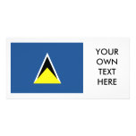 Saint Lucia Flag Personalized Photo Card