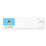 Saint Lucia Flag with Name Bumper Sticker