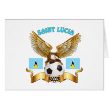 Saint Lucia Football Designs Greeting Cards
