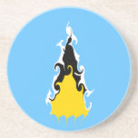 Saint Lucia Gnarly Flag coasters