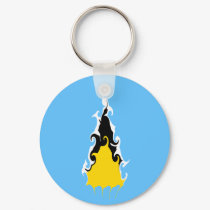 Saint Lucia Gnarly Flag keychains by Flagnostic Saint Lucia Gnarly Flag keychains