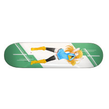 Saint Lucia Manga girl dressed in Flag Skate Boards