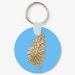 Saint Lucia Map Keychain