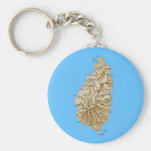 Saint Lucia Map Keychain