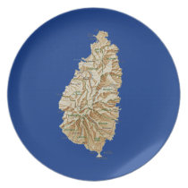 Saint Lucia Map Plate