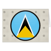 Saint Lucia quality Flag Circle Greeting Card
