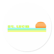 Saint Lucia Round Stickers
