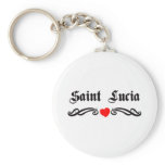 Saint Lucia Tattoo Style Keychain