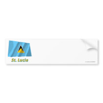 Saint Lucia Waving Flag with Name Bumper Sticker