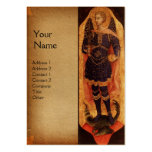 SAINT MICHAEL ARCHANGEL WITH DRAGON MONOGRAM gold Business Card Template