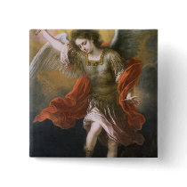 Saint Michael banishes the devil to the abyss Pinback Button