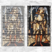 Saint Michael (stained glass) by Burne Jones Business Card Template