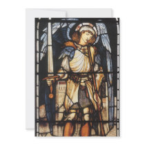 Saint Michael (stained glass) by Burne Jones Invitation