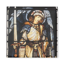 Saint Michael (stained glass) by Burne Jones Refrigerator Magnets