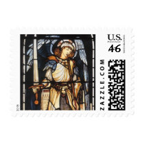 Saint Michael (stained glass) by Burne Jones Stamp