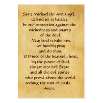 SAINT MICHAEL VANGUISHING SATAN Prayer Card Business Card