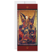 Saint Michael Vanguishing the Devil, red ruby Invitations