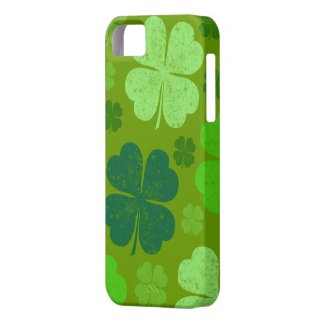 Saint Patrick Day Lucky Green Four Leaf Clovers iPhone 5 Cases