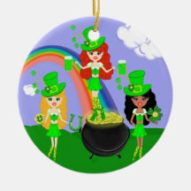 Saint Patrick’s Day Girl Leprechauns Ornaments