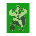 Saint Patrick's Day Beer Powered Superhero Postcard