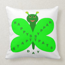 Saint Patricks Day Butterfly Pillow