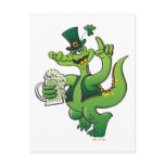 Saint Patrick's Day Crocodile Drinking Beer Postcards