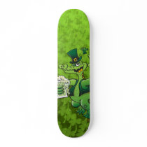 Saint Patrick's Day Crocodile Drinking Beer Skate Boards