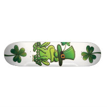 Saint Patrick's Day Frog Skate Deck
