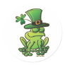 Saint Patrick's Day Frog Round Stickers
