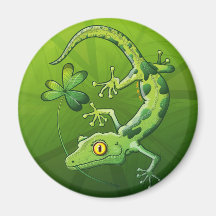 Saint Patrick's Day Gecko Magnet