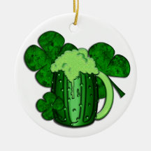 Saint Patrick's Day Green Beer Christmas Ornaments