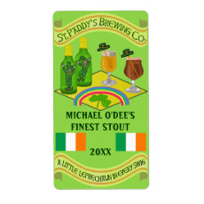Saint Patrick's Day Home Brew Beer Bottle Label