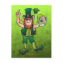 Saint Patrick's Day Leprechaun Drinking Beer Postcard