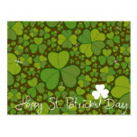 Saint Patrick's Day Lucky Clovers Shamrock Irish Postcard