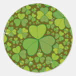 Saint Patrick's Day Lucky Clovers Shamrock Irish Round Sticker