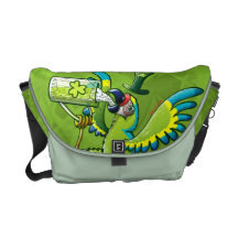 Saint Patrick's Day Macaw Courier Bags