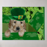 SAINT PATRICK'S DAY PUPPY - IRISH LUCKY POSTER