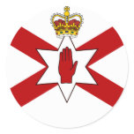 Saint Patrick'S For Northern Ireland Crowned flag Round Stickers