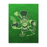 Saint Patrick's Leprechaun Dancing and Celebrating Post Cards