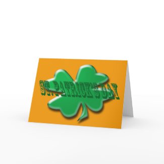 Saint Patrick's shamrock. card