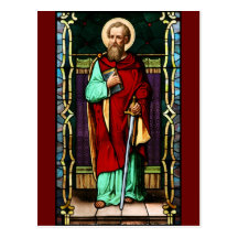 Saint Paul (Paul the Apostle) Stained Glass Art Postcards