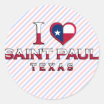 Saint Paul, Texas Round Stickers