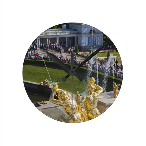 Saint Petersburg, Grand Cascade fountains 5 Round Wall Clocks