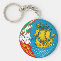 Saint Pierre and Miquelon Gnarly Flag Keychain