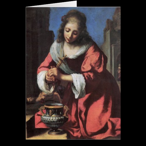 Saint Praxedis by Johannes Vermeer Card