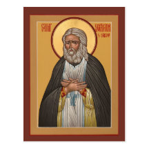 Saint Seraphim of Sarov Prayer Card Postcards